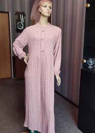 Теплое длинное платье l-xl