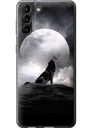 Чехол на samsung galaxy s21 plus воющий волк из пластика fch_0017090