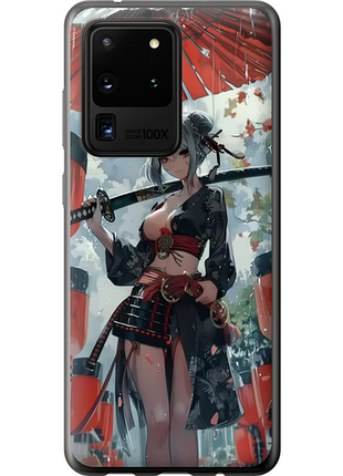 Чехол на samsung galaxy s20 ultra гейша-воин из силикона fch_0175226