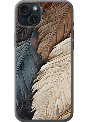Чехол на iphone 15 plus листья в стиле бохо из силикона fch_0004048