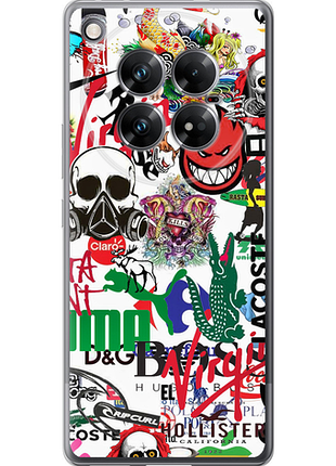 Чехол на infinix zero 40 5g many different logos из силикона fch_0175724