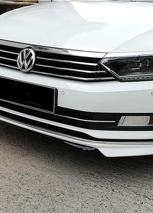 Накладка на передний бампер dpt lip (2015-2019 eu, под покраску) для volkswagen passat b8