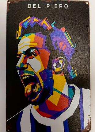 Футбольная табличка, деко легендарный del piero 2