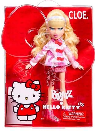 Лялька bratz x hello kitty cloe sanrio fashion doll - братц хелло кітті хлоя, модна лялька з аксесуарами