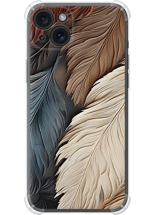 Чехол на iphone 15 plus листья в стиле бохо из силикона fch_0175470
