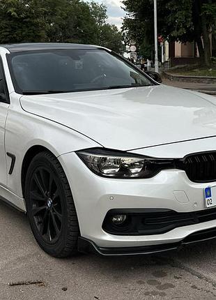 Накладка на передній бампер dpt lip для стокової версії (2015-2018, чорний глянець) для bmw 3 серія f30/f31 рр
