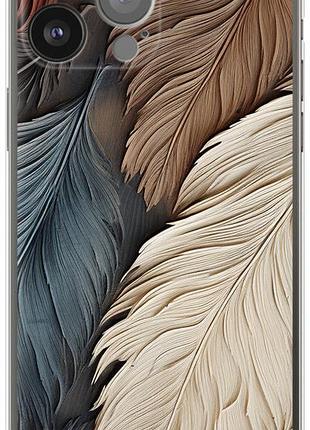 Чехол на iphone 13 pro max листья в стиле бохо из силикона fch_0164342