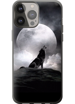 Чехол на iphone 13 pro max воющий волк из силикона fch_0017067