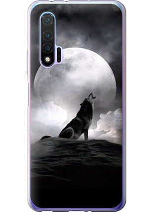 Чехол на huawei nova 6 воющий волк из силикона fch_0175374