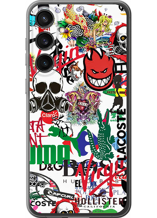 Чехол на samsung galaxy s23 fe many different logos из силикона fch_0175718