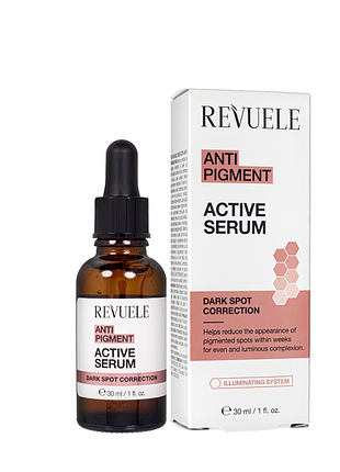Відбілююча сироватка для обличчя від пігментних плям revuele anti pigment active serum, 30 мл daily skin care