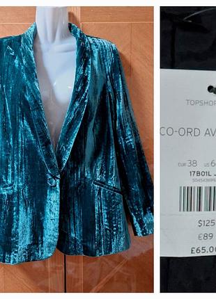 Бархатный стильный пиджак жакет р.eur 38 от tops shop