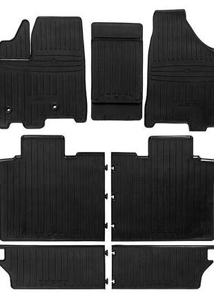 Резиновые коврики 6 мест (3 ряда, stingray premium) для toyota sienna 2010-2020 гг