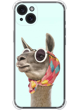 Чехол на iphone 15 plus модная лама из силикона fch_0162143