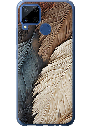 Чехол на realme c15 листья в стиле бохо из силикона fch_0164337