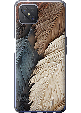 Чехол на oppo a92s листья в стиле бохо из силикона fch_0164359