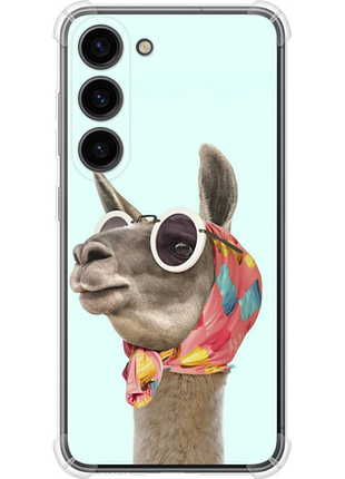 Чехол на samsung galaxy s23 модная лама из силикона fch_0175664