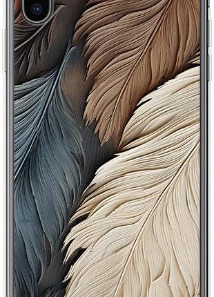 Чехол на iphone xs max листья в стиле бохо из силикона fch_0175480