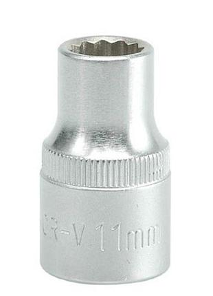 Головка торцевая 12-гранная yato квадрат 1/2" м 11 мм l 38 мм [12/120/240], yt1273