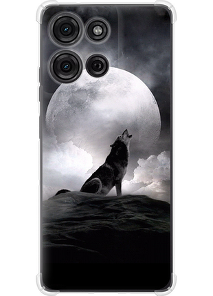 Чехол на motorola moto g75 5g воющий волк из силикона fch_0175403