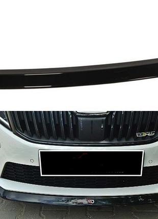 Передний лип-спойлер dpt v-3 (2013-2017 rs, черный глянец) для skoda octavia iii a7