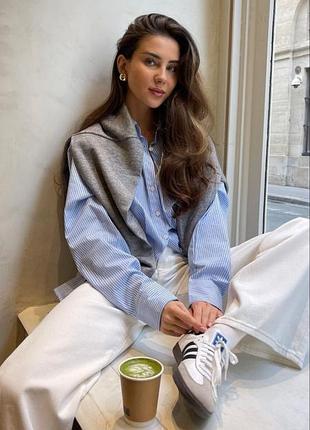 Котонова оверсайз сорочка h&m