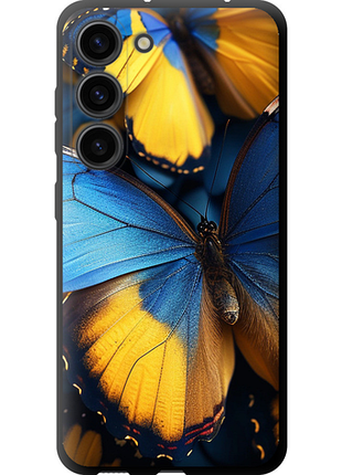 Чехол на samsung galaxy s23 желто-голубые бабочки tpu fch_0175623