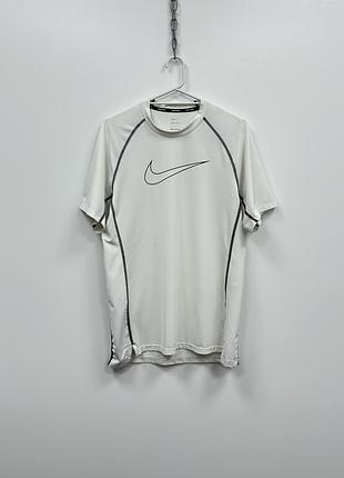 Компресійна спортивна футболка nike pro pro-fit slim fit compression t-shirt white