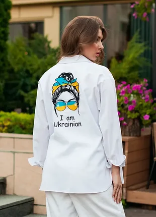 Вишиванка жіноча i am ukrainian біла