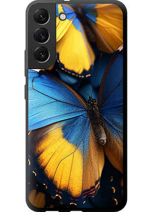 Чехол на samsung galaxy s22 plus желто-голубые бабочки tpu fch_0175625