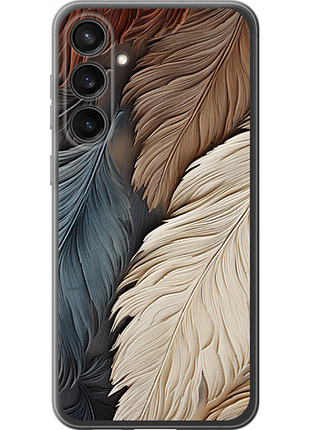 Чехол на samsung galaxy s23 fe листья в стиле бохо из силикона fch_0175487