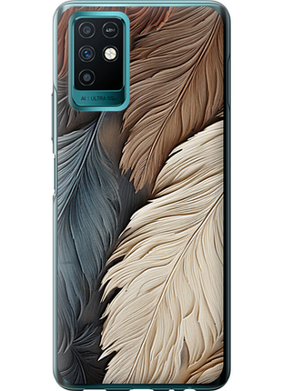 Чехол на infinix note 10 листья в стиле бохо из силикона fch_0164319