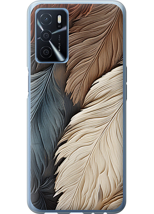 Чехол на oppo a54s листья в стиле бохо из силикона fch_0164353