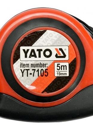 Рулетка yato: l = 5 м х 19 мм. з нейлоновим покриттям, магнітним наконечником [12/120], yt7105