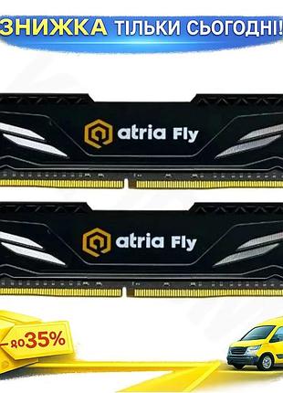 Ku пам'ять ddr4 16гб universal fit 3200мгц atria fly чорна з радіатором для настільного пк оперативна uni2l_k