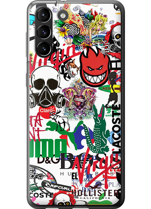 Чехол на samsung galaxy s21 plus many different logos из пластика fch_0000485