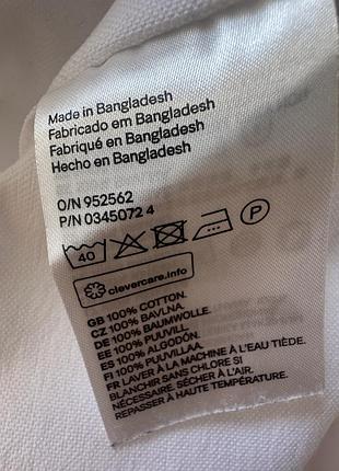 Сорчка чоловіча від h&m, біла, бавовняна, розмір s. 6