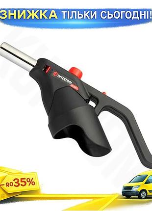 Ku горелка газовая с universal fit пьезоподжигом intertool для пайки и сварки 1500 °с портативный газо uni2l_k