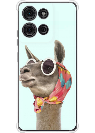 Чехол на motorola moto g75 5g модная лама из силикона fch_0175663