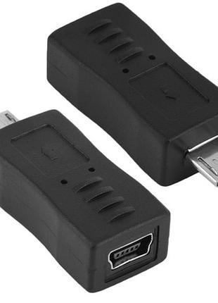 Перехідник miniusb мама – microusb папа, адаптер-конектор для зарядних пристроїв та кабелів