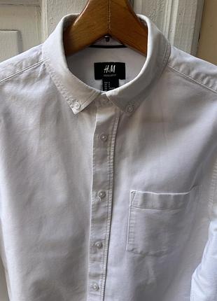 Сорчка чоловіча від h&m, біла, бавовняна, розмір s.