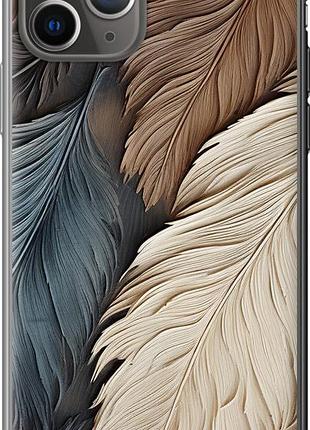 Чехол на iphone 11 pro листья в стиле бохо из пластика fch_0003979