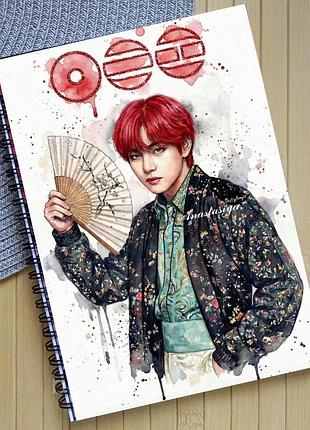 Зошит бтс bts на пружине 60 аркушів лінія (33838)
