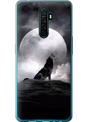 Чехол на oppo reno ace воющий волк из пластика fch_0158535