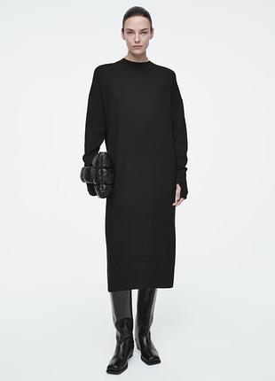 Платье женское cos merino wool midi dress / xs