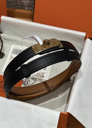 Женский черный кожаный ремень hermes kelly 1.8 см золотая пряжка эрмес