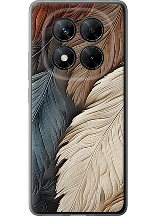 Чехол на xiaomi redmi note 14 pro+ 5g листья в стиле бохо из силикона fch_0164367
