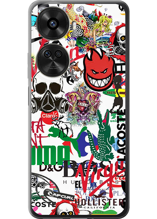 Чехол на huawei nova xiaomi 12 se / nova 11 se many different logos из силикона fch_0175720
