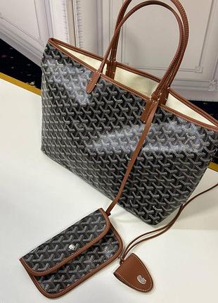 Жіноча коричнева сумка goyard шопер хакі шкіра artois pm saint louis gm шопер той tote bag
