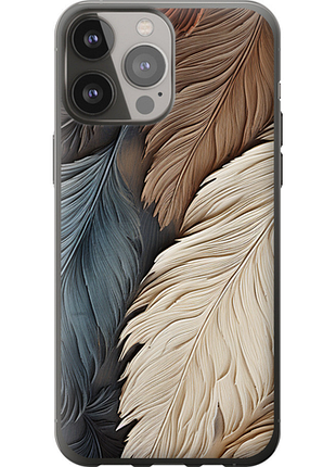 Чехол на iphone 13 pro max листья в стиле бохо из силикона fch_0003972